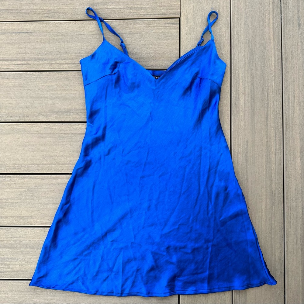 Nasty Gal Royal Blue Mini Slip Dress